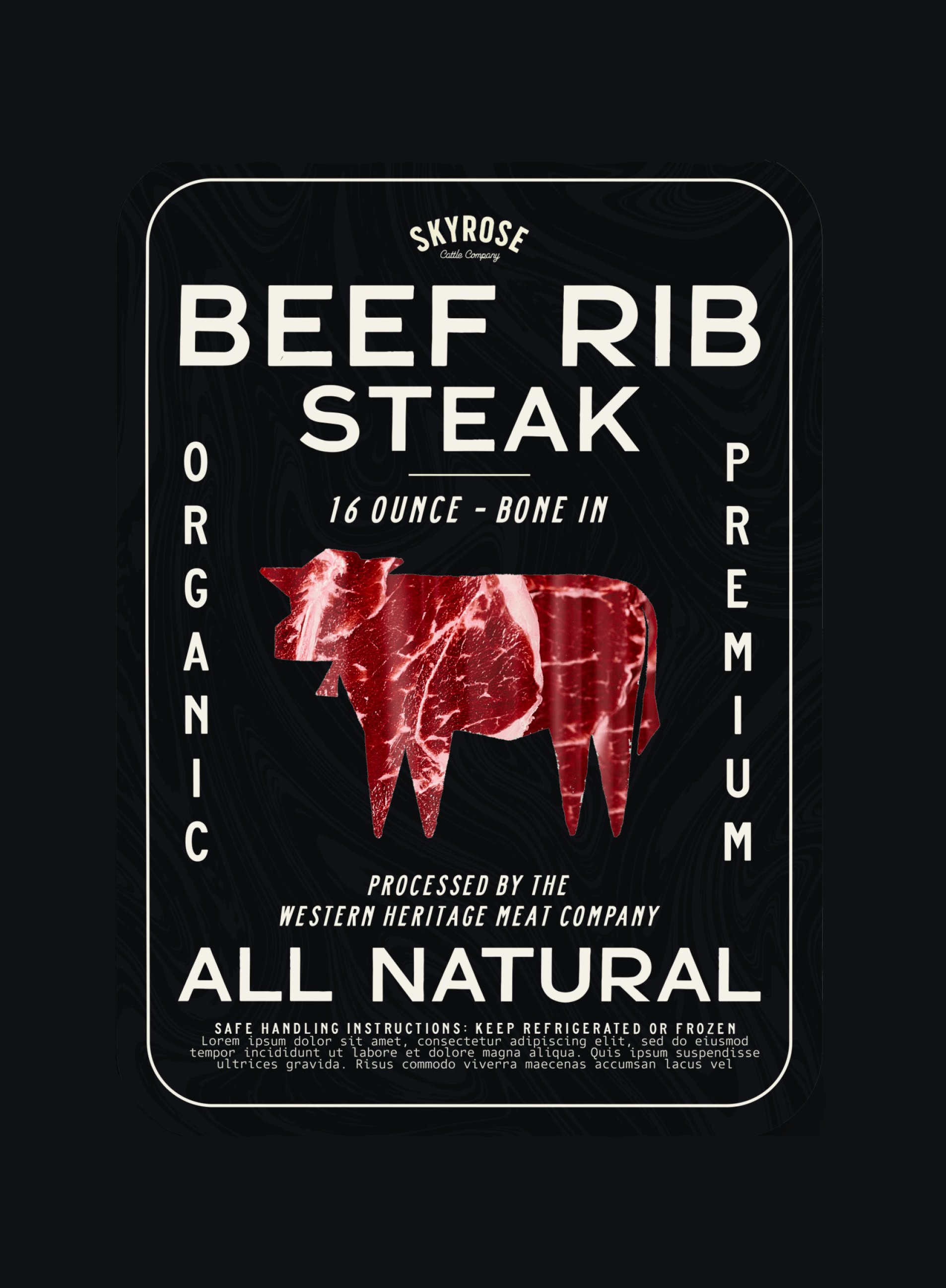 beef rib steak packaging