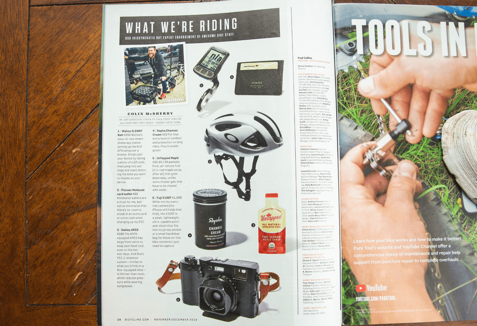 gear page for Bicycling Magazine