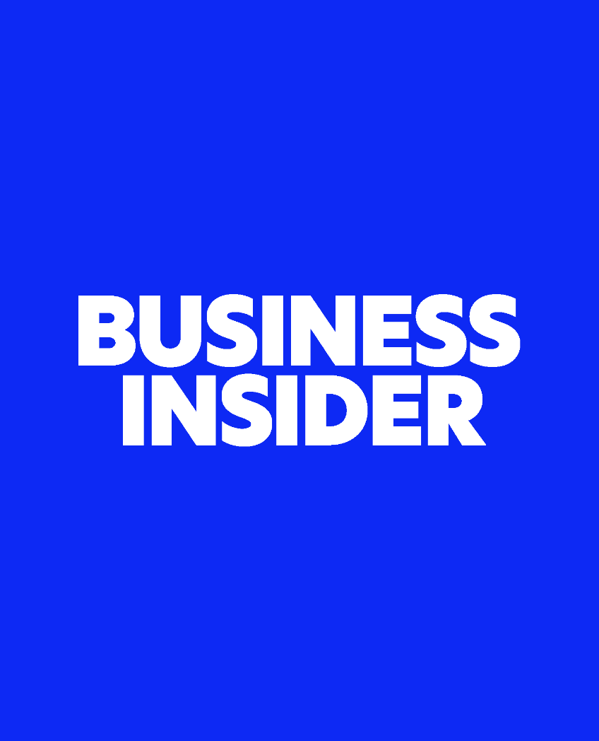 Business Insider logo on blue background