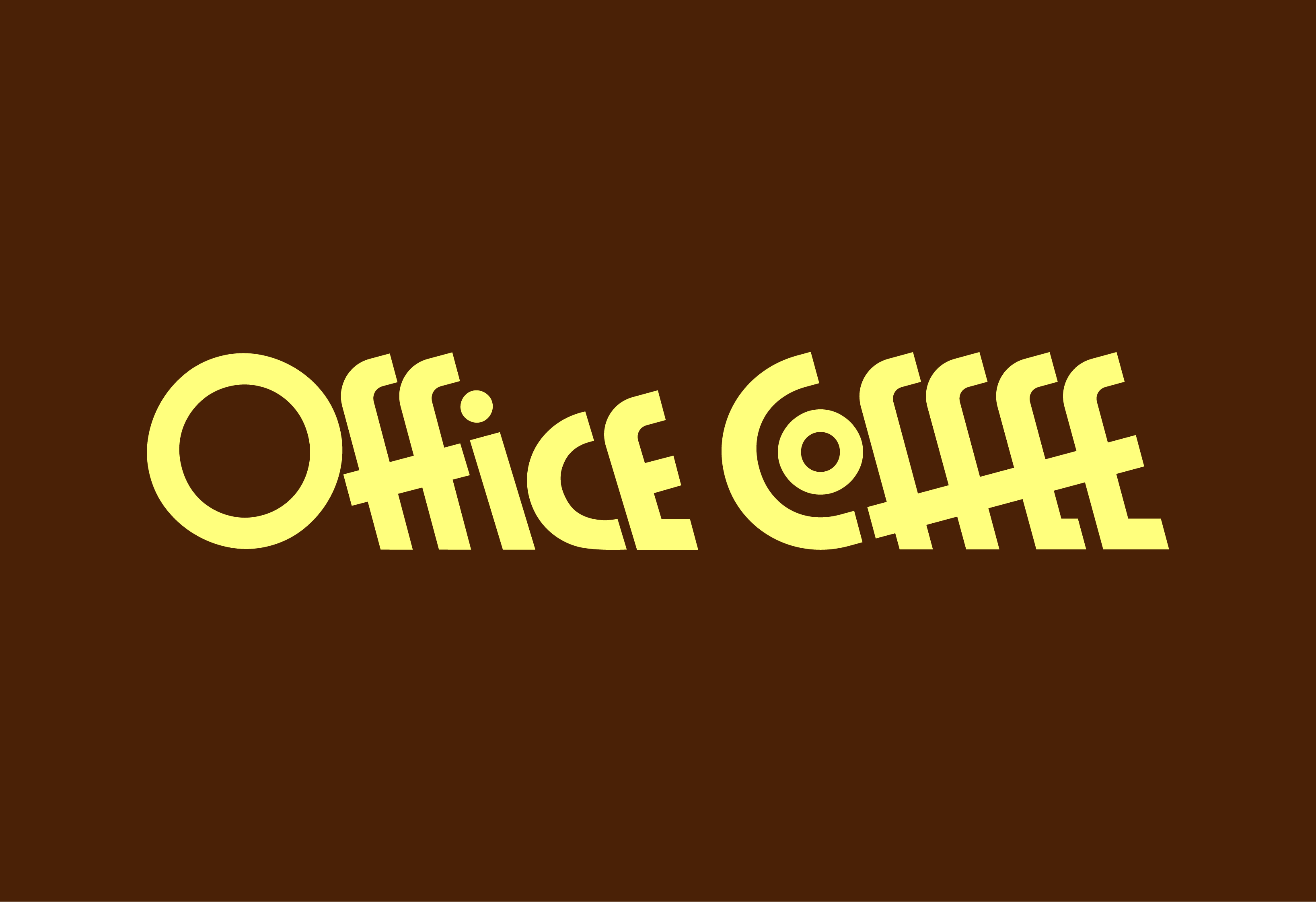 Logo for Office Coffee on a dark brown background
