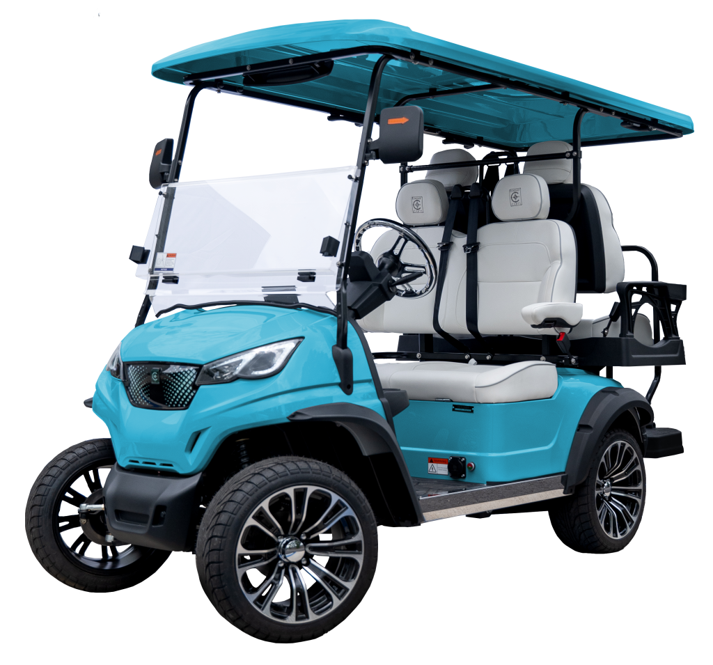 Conquest Cart A40 Series Base Model 4 Seater Electric Golf Cart in Blue color