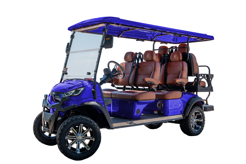 Conquest Cart A60 Series L Model 6 Seater Electric Golf Cart in Blue