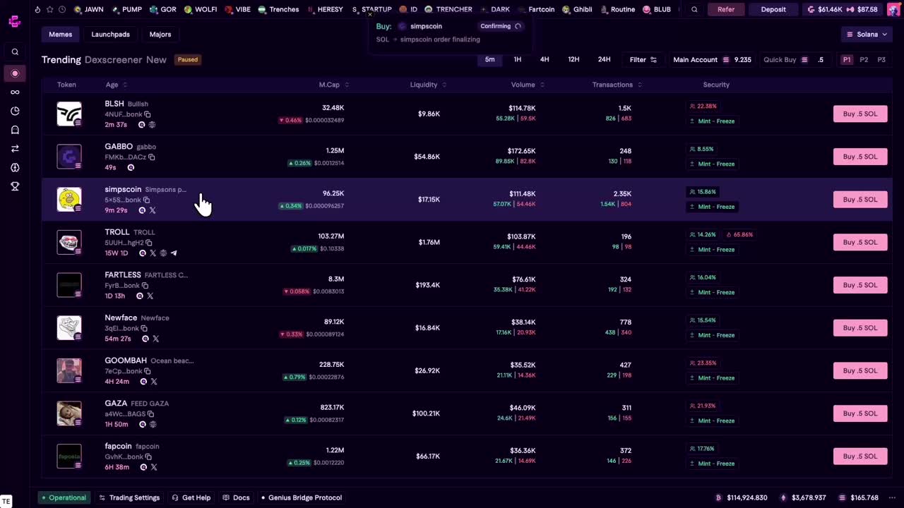 Genius Pro - Advanced On-Chain Trading Terminal | Cross-Chain DEX