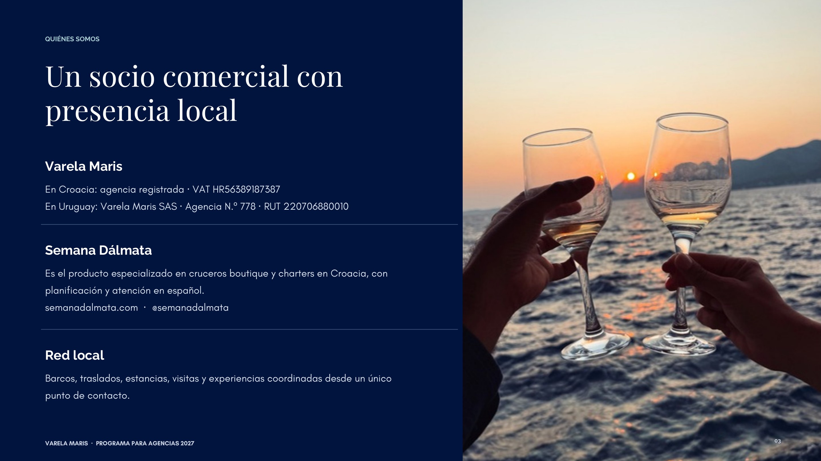 Presentación Semana Dálmata para agencias 2027, página 3 de 11