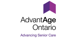 Logo with a purple and dark navy geometric shield shape above the text 'AUVIQ' and 'Advancing Senior Care'.