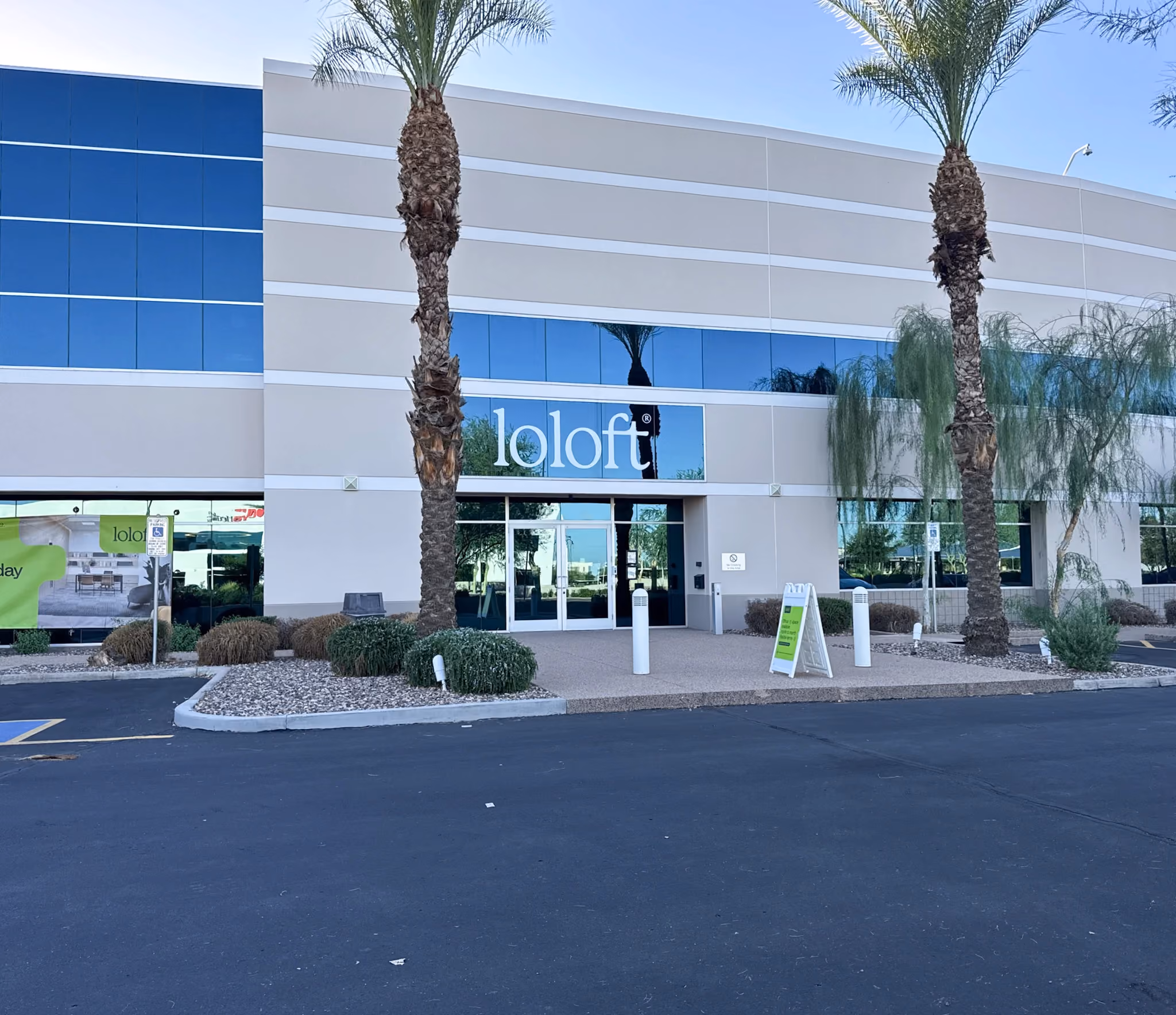 Loloft Phoenix warehouse and office building exterior in South Phoenix