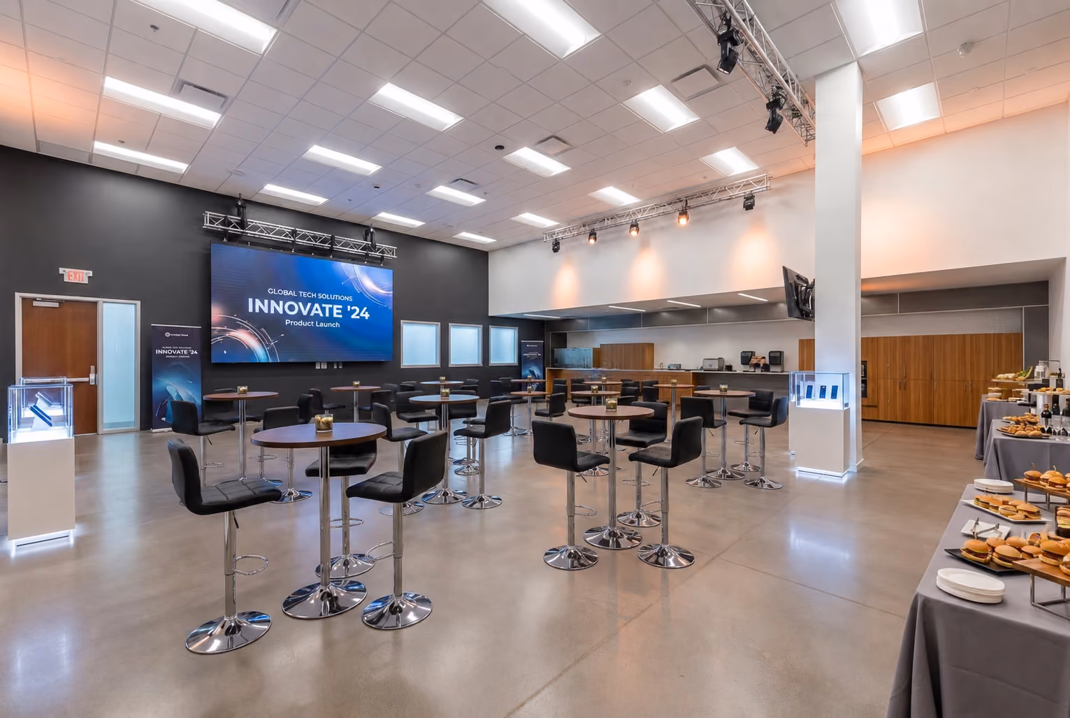 Loloft event space set up for a gathering