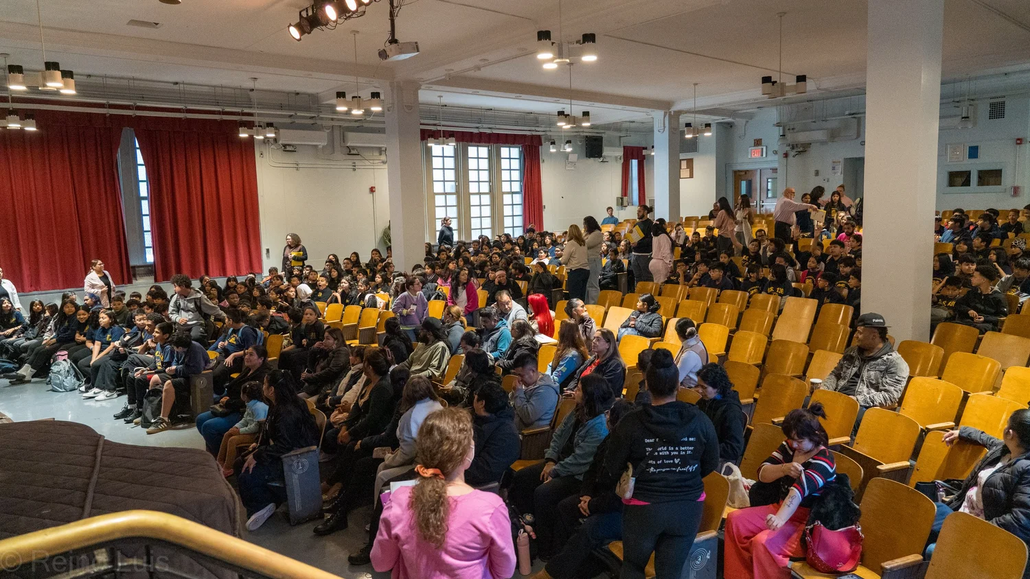 Students and families gathered in school auditorium for award ceremony