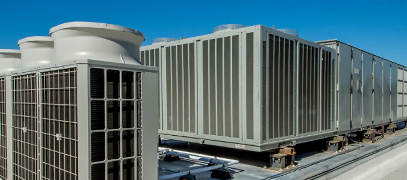Commercial rooftop HVAC and VRV system installation.