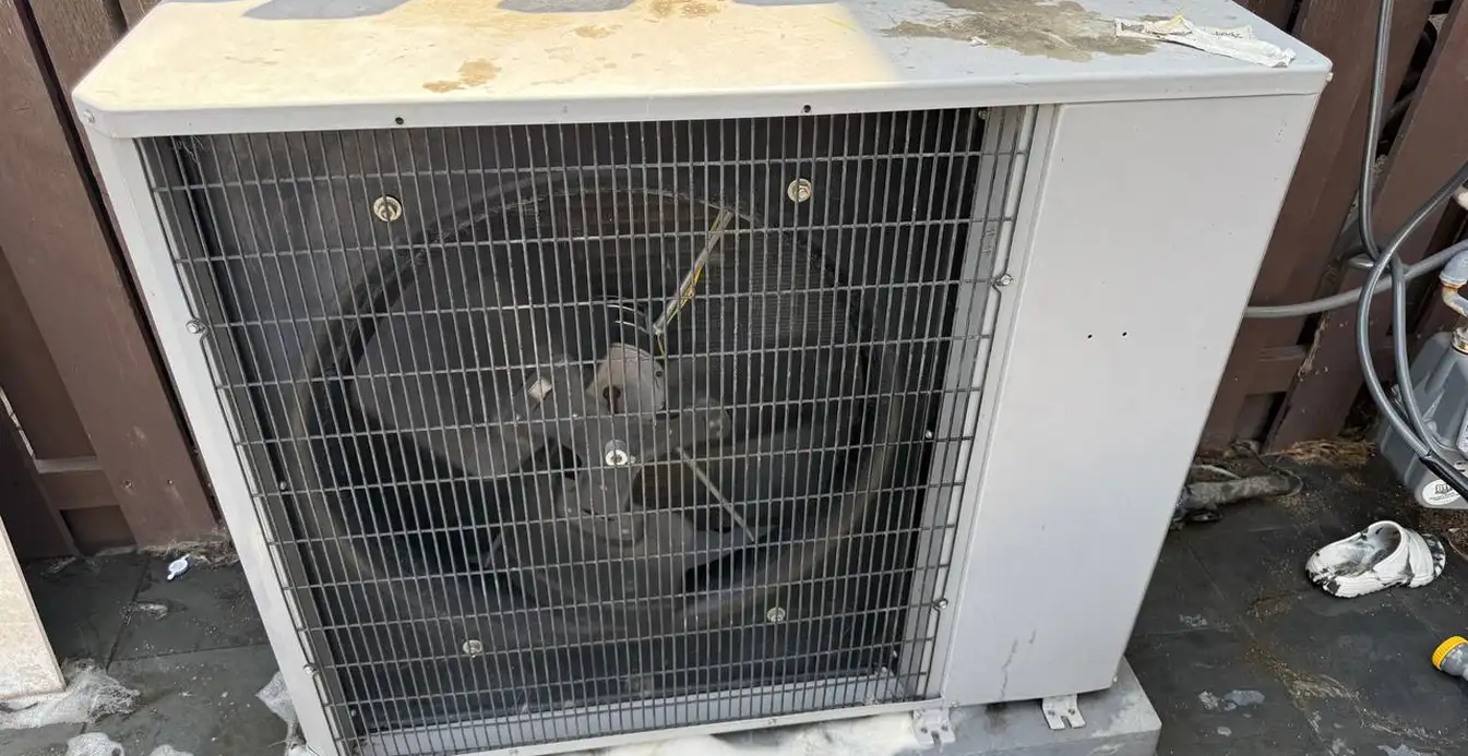 Outdoor condenser unit for a ductless split HVAC system