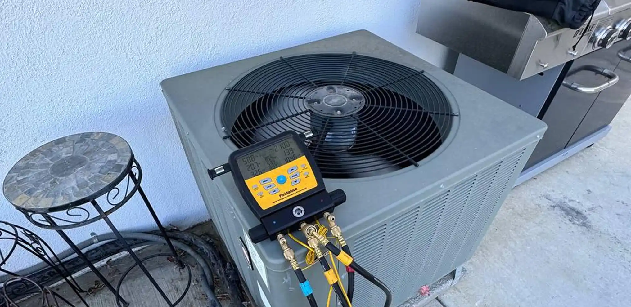 Digital diagnostic tool connected to outdoor furnace