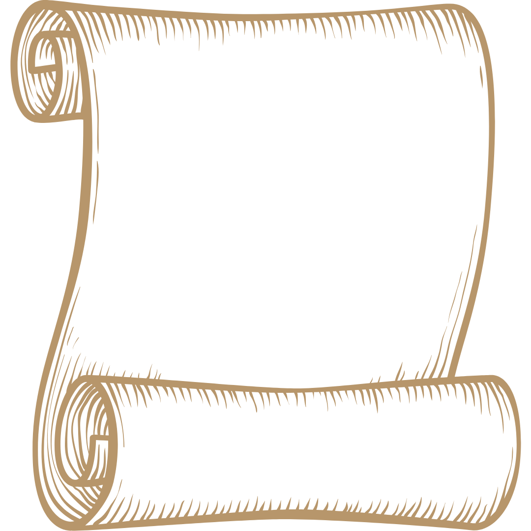 A fine line drawing of parchment paper