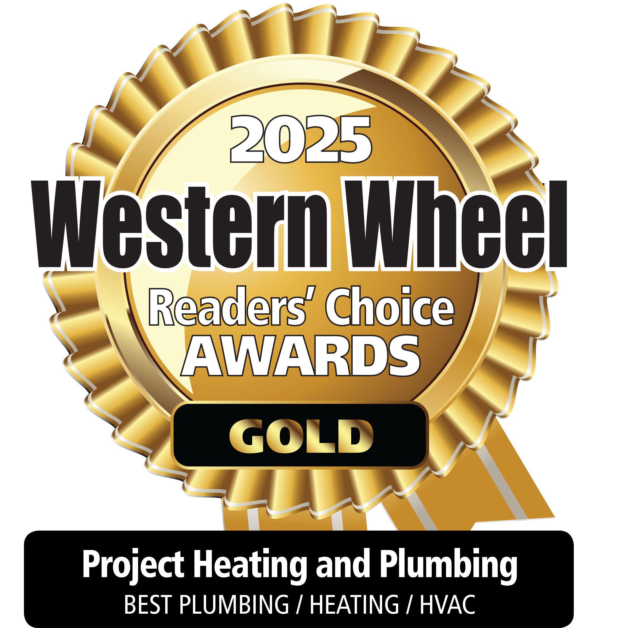 2025 Western Wheel Readers' Choice Awards gold badge for Project Heating and Plumbing
