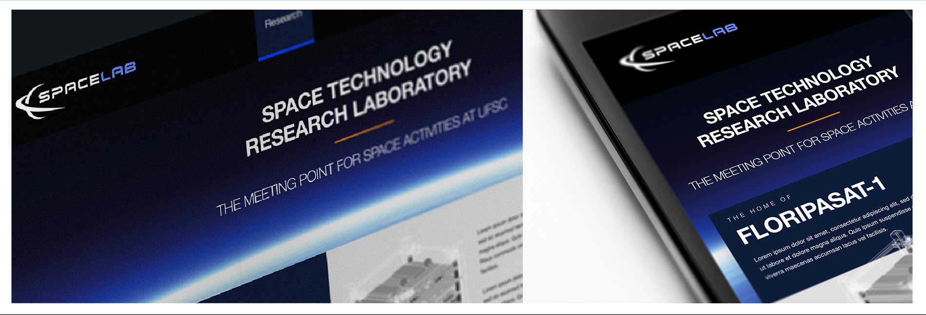 Spacelab's home page mockup design