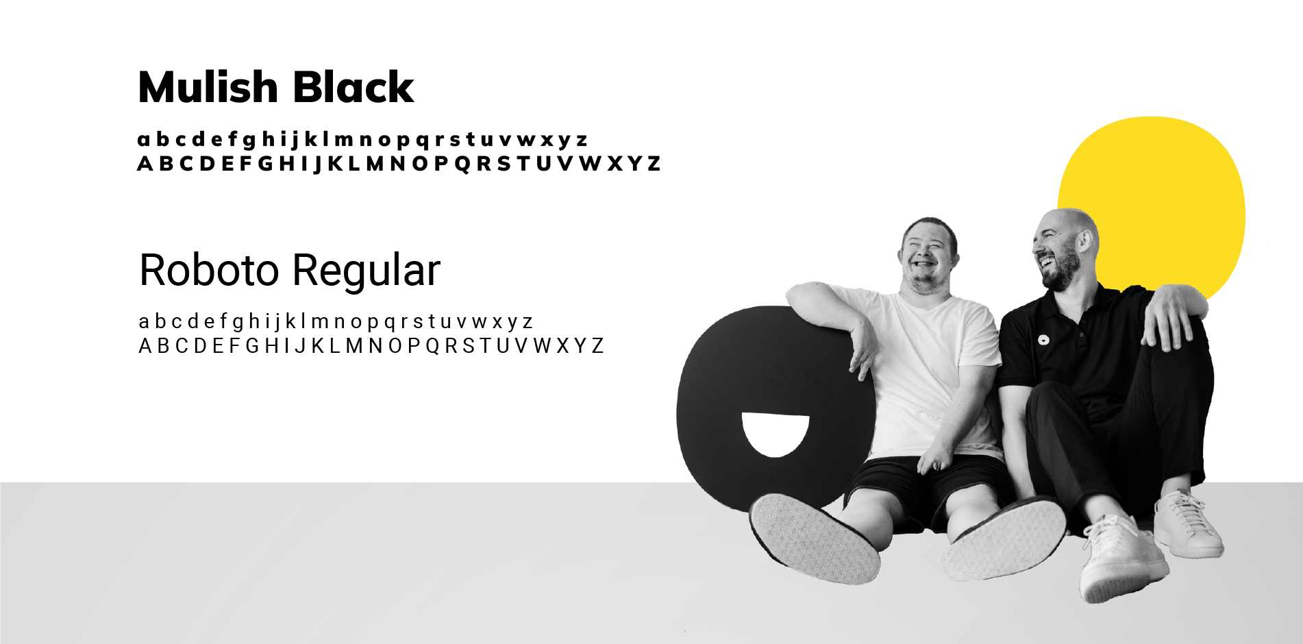 Ello Care brand fonts. Mulish Black and Roboto Regular.