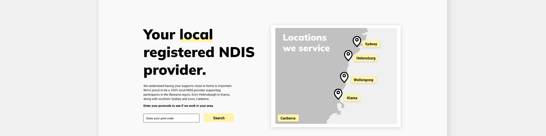 Home page scrolling - Your local registered NDIS provider.