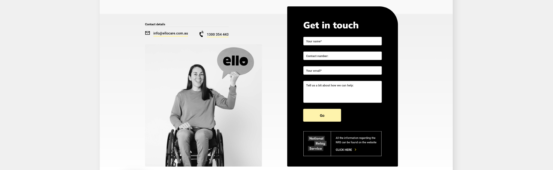 Home page scrolling - Contact form