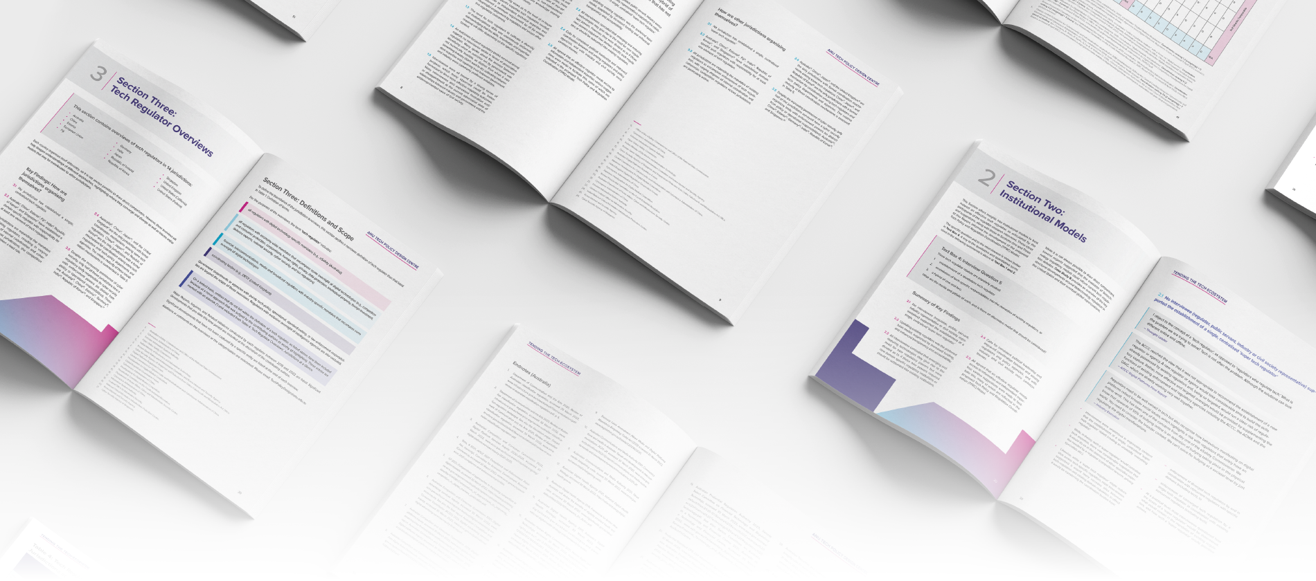 Tech Policy Design Centre spread examples.