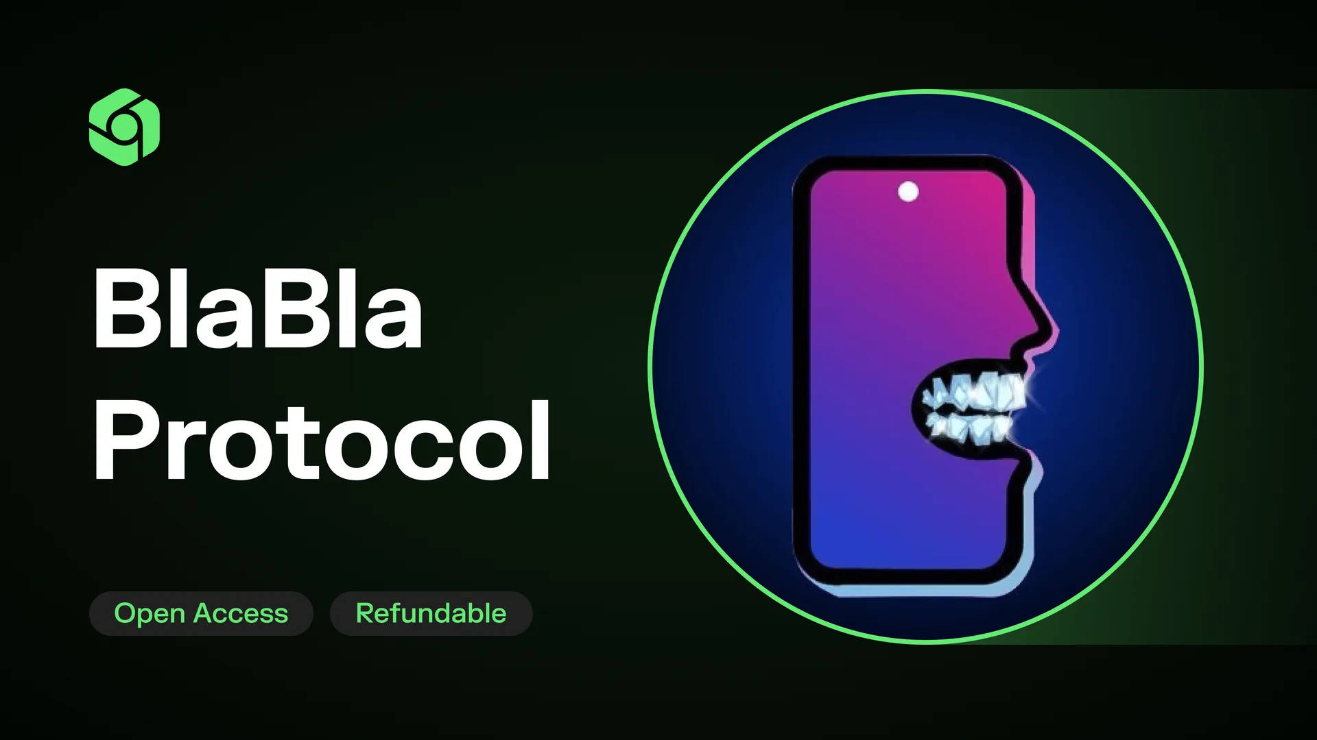 BlaBla Protocol IDO card on CoinTerminal marked Open Access and Refundable