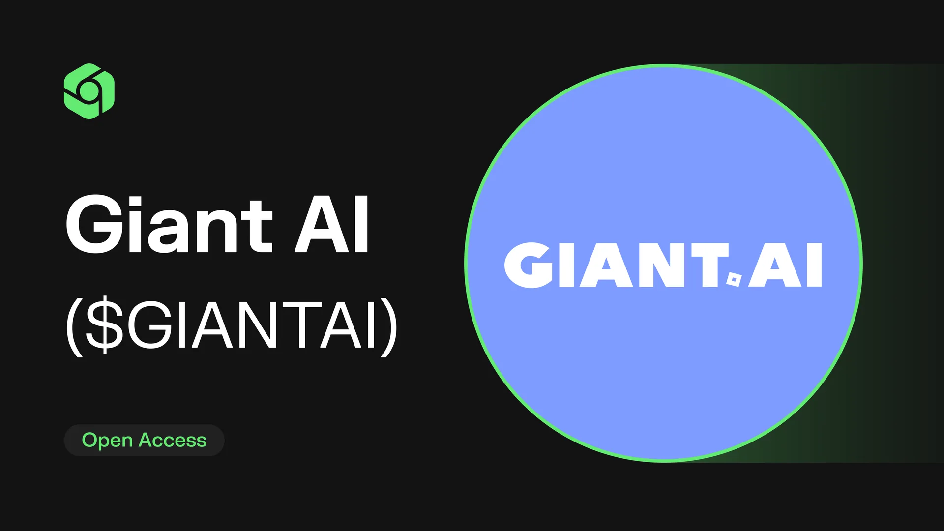 Giant AI ($GIANTAI) IDO card on CoinTerminal marked Open Access