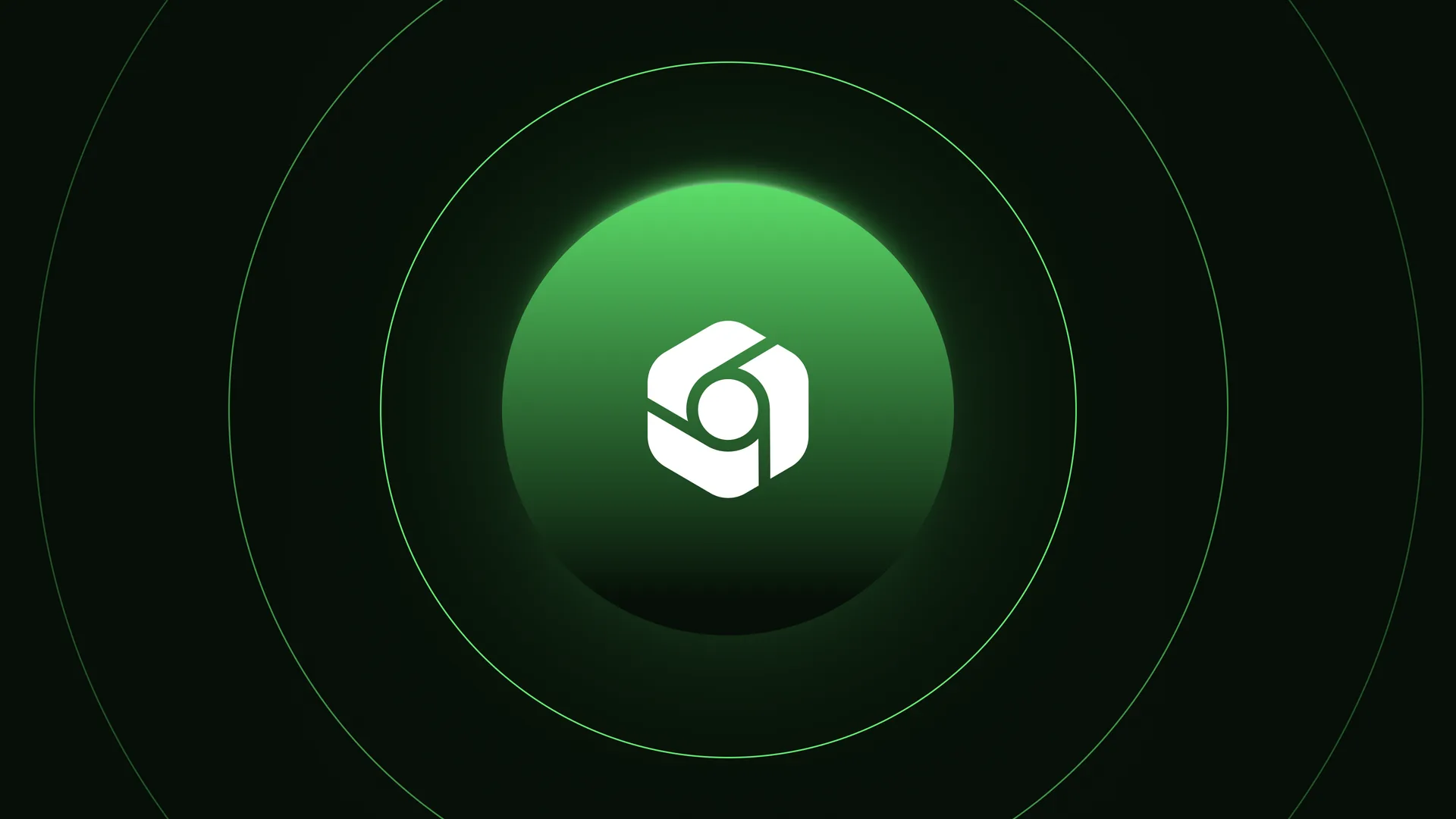 CoinTerminal logo glowing at the centre of concentric rings