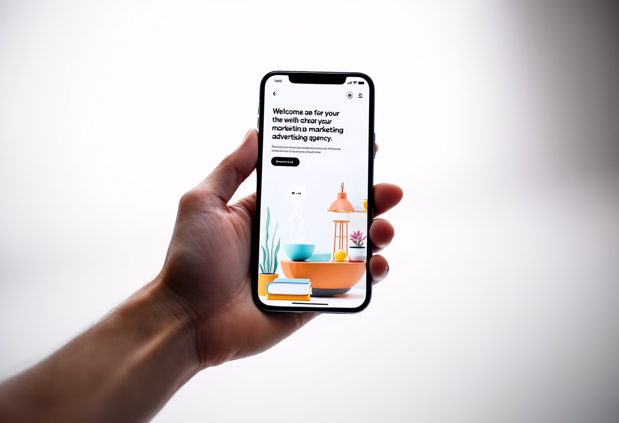[digital project] image of a website homepage for a digital marketing & advertising agency on a mobile device