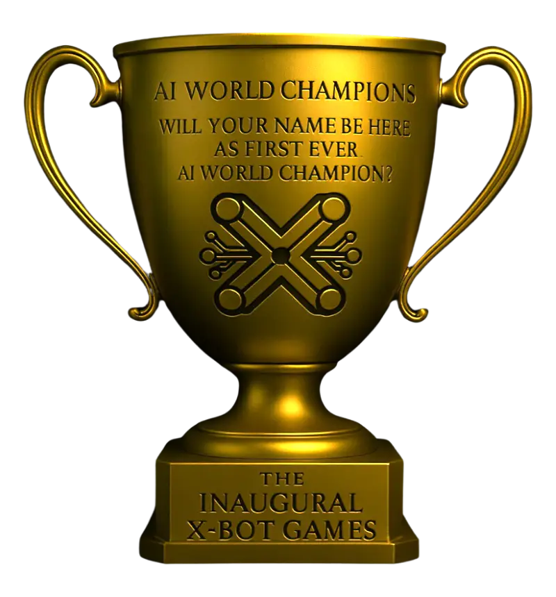 The X-Bot Games AI World Championship Trophy