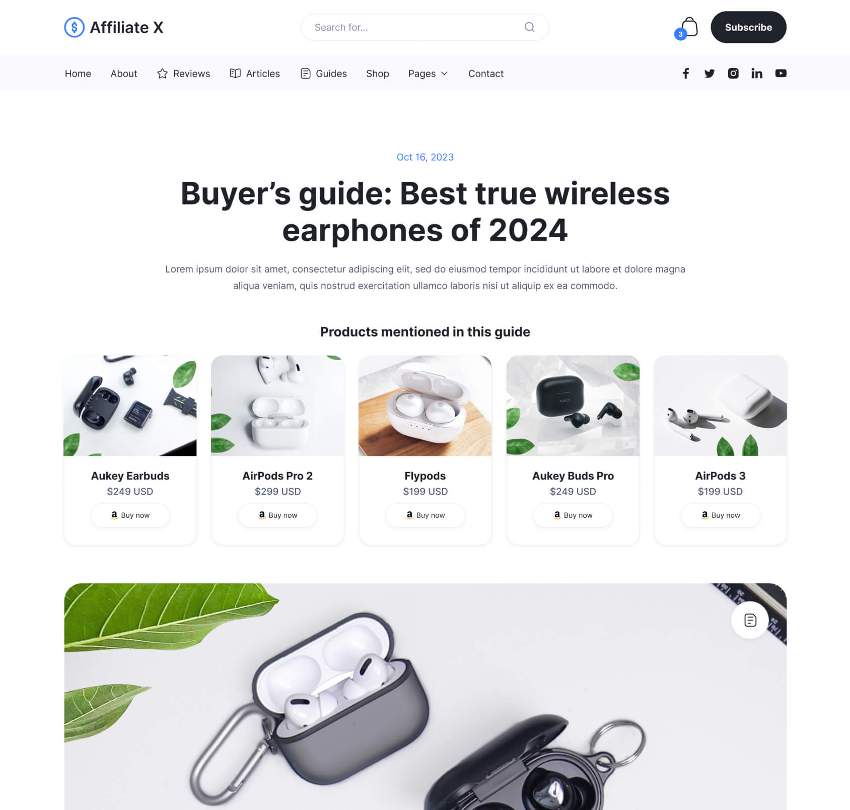 Affiliate X - Guide Single Page - Affiliate Blog Site Webflow Template