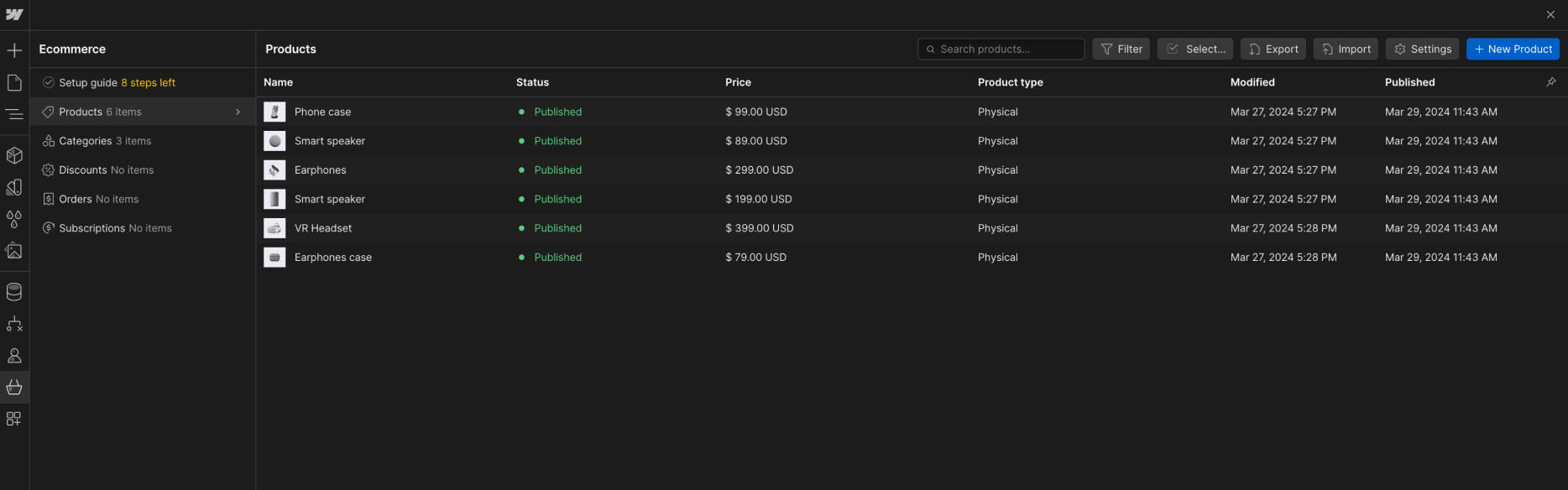 eCommerce Collection - Affiliate X Webflow Template