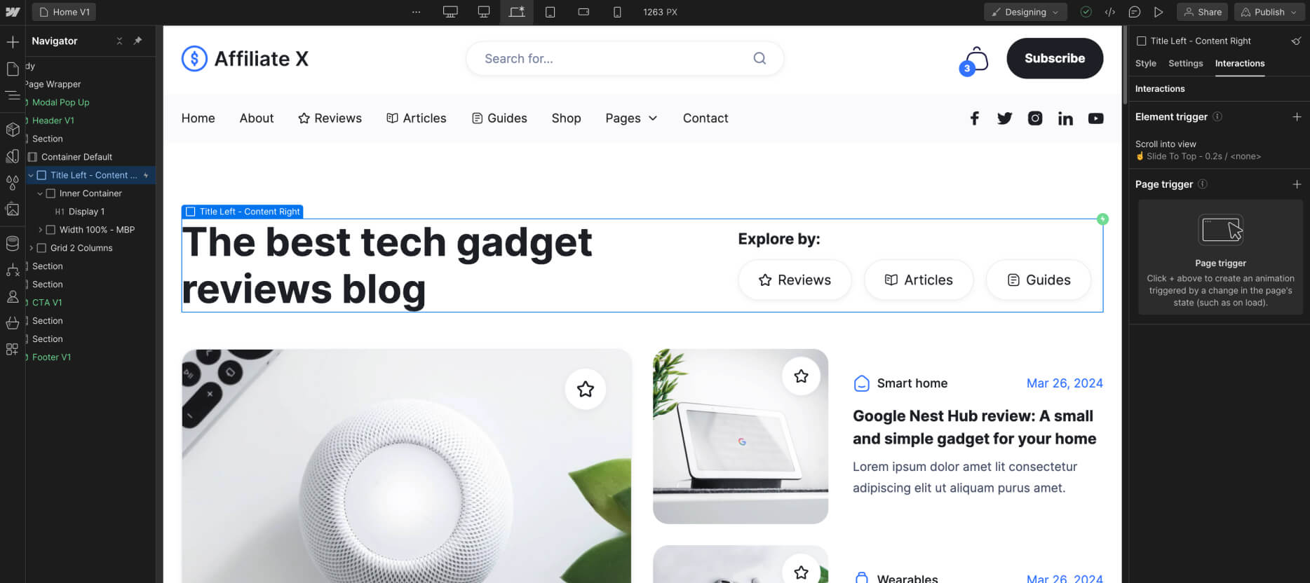 Animations - Affiliate X Webflow Template