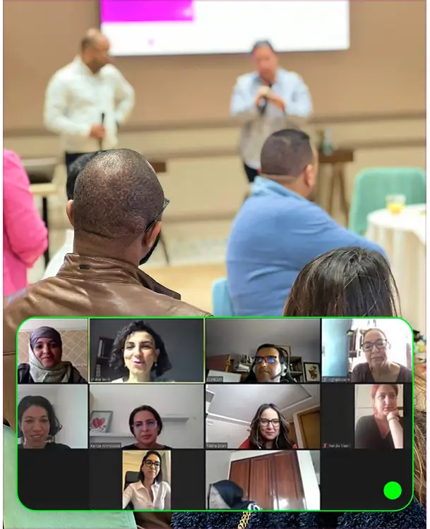 ICF-certified coaches in a collective group mentoring session - CoachingLab Academy Dubai UAE