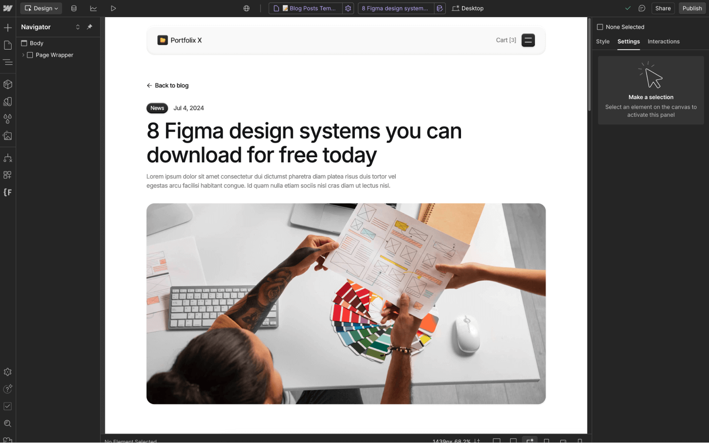 CMS Page - Portfolix X Webflow Template