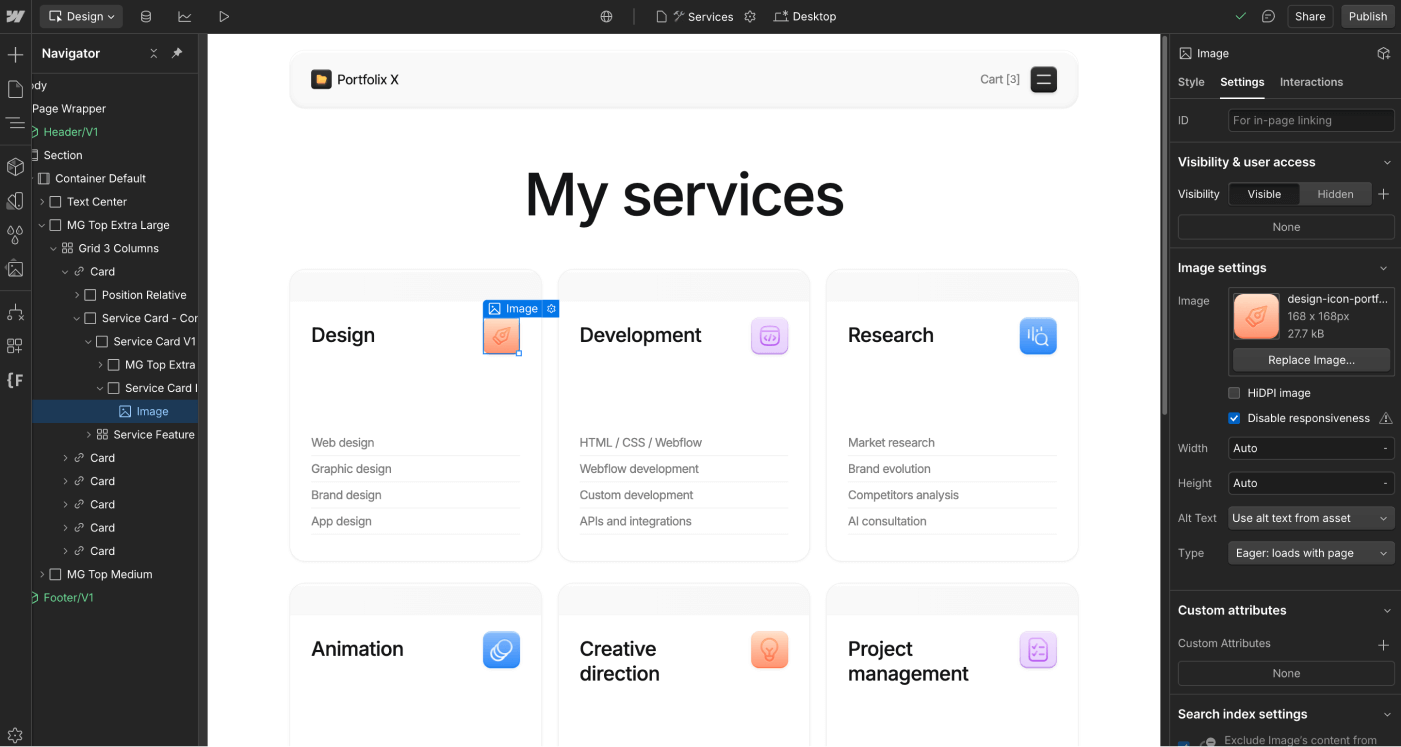 Graphics And Icons - Portfolix X Webflow Template