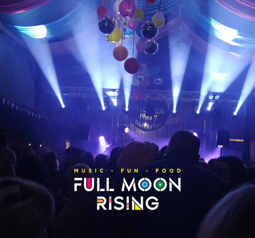 Main stage gallery cover - Front view of Full Moon Rising main stage in full action!