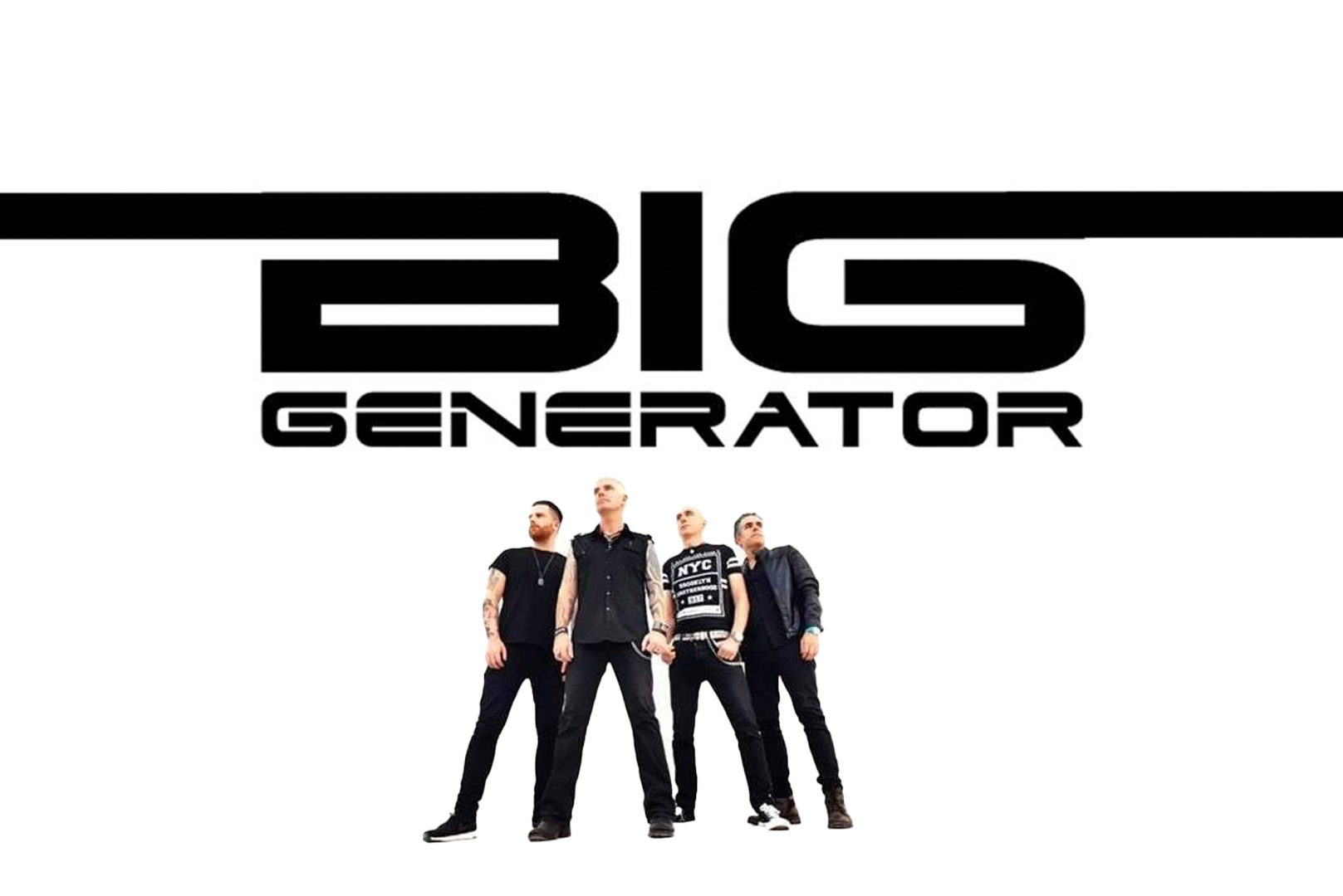 Big Generator band image of four members standing under band title.