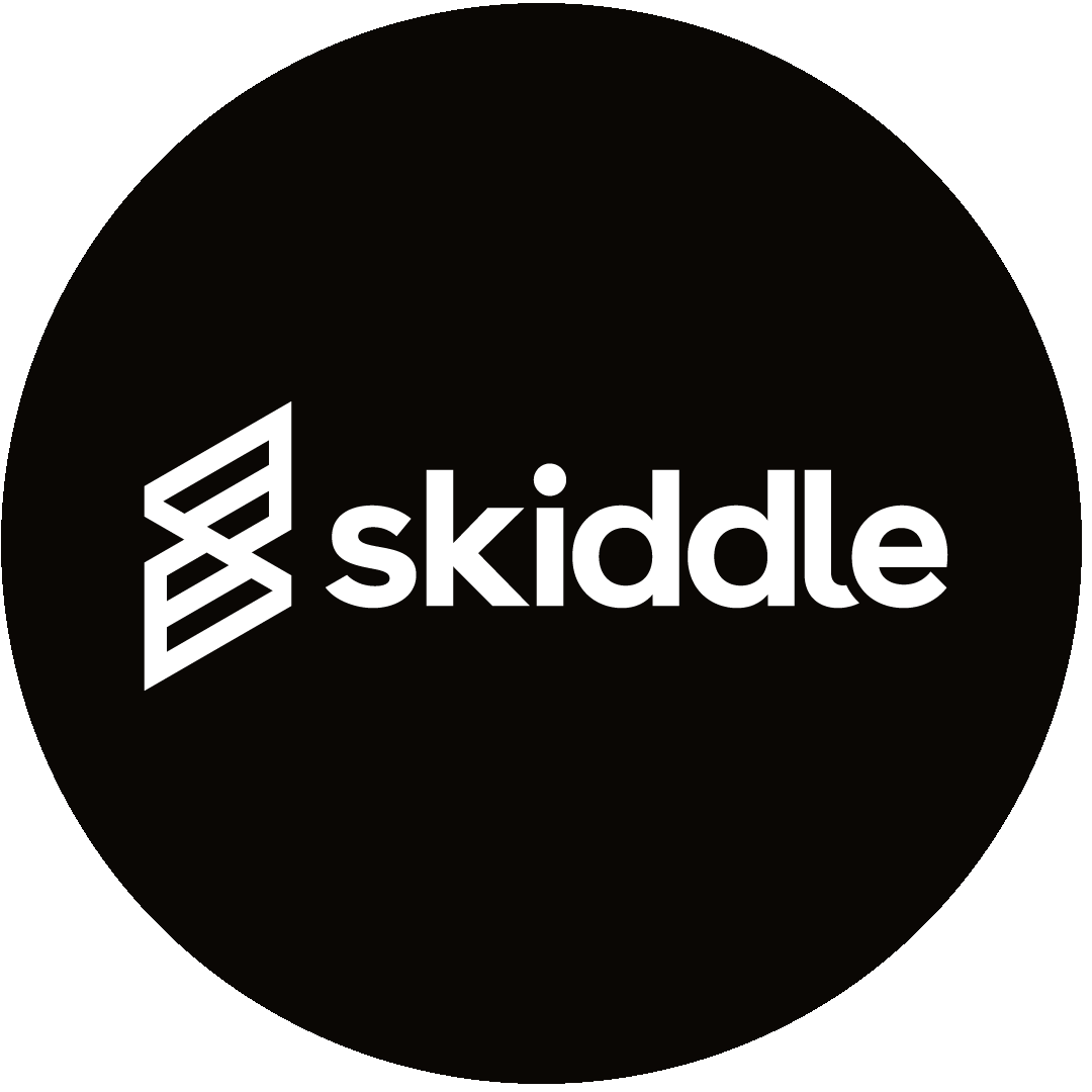 Skiddle brand logo with a stylized letter S to the left of the word 'skiddle'.