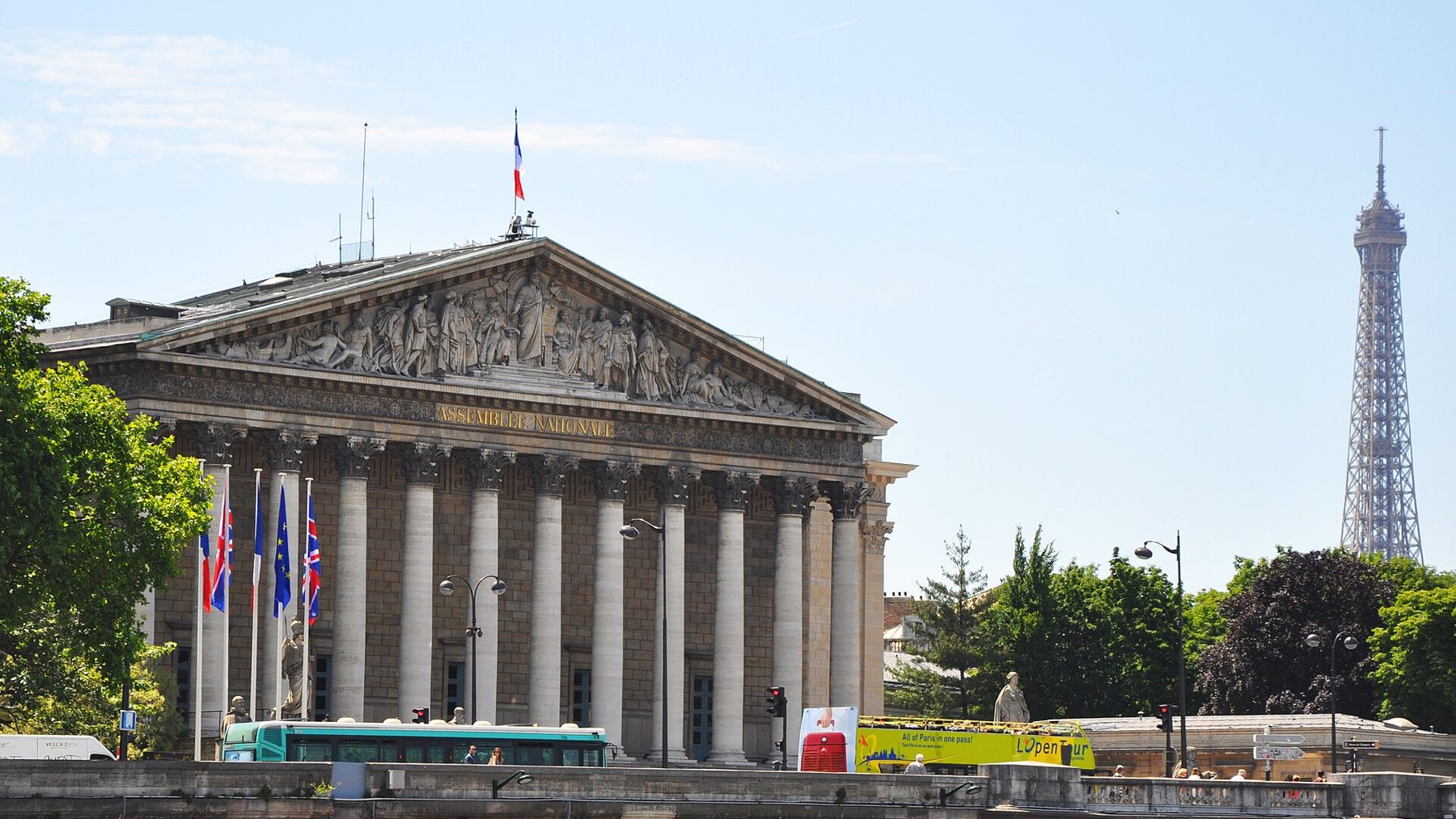 Le Palais Bourbon, siège de l'Assemblée nationale, à Paris