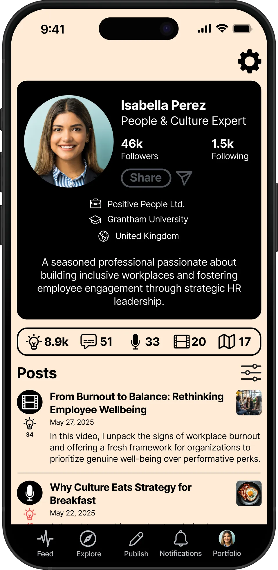 INSPO Profile Page