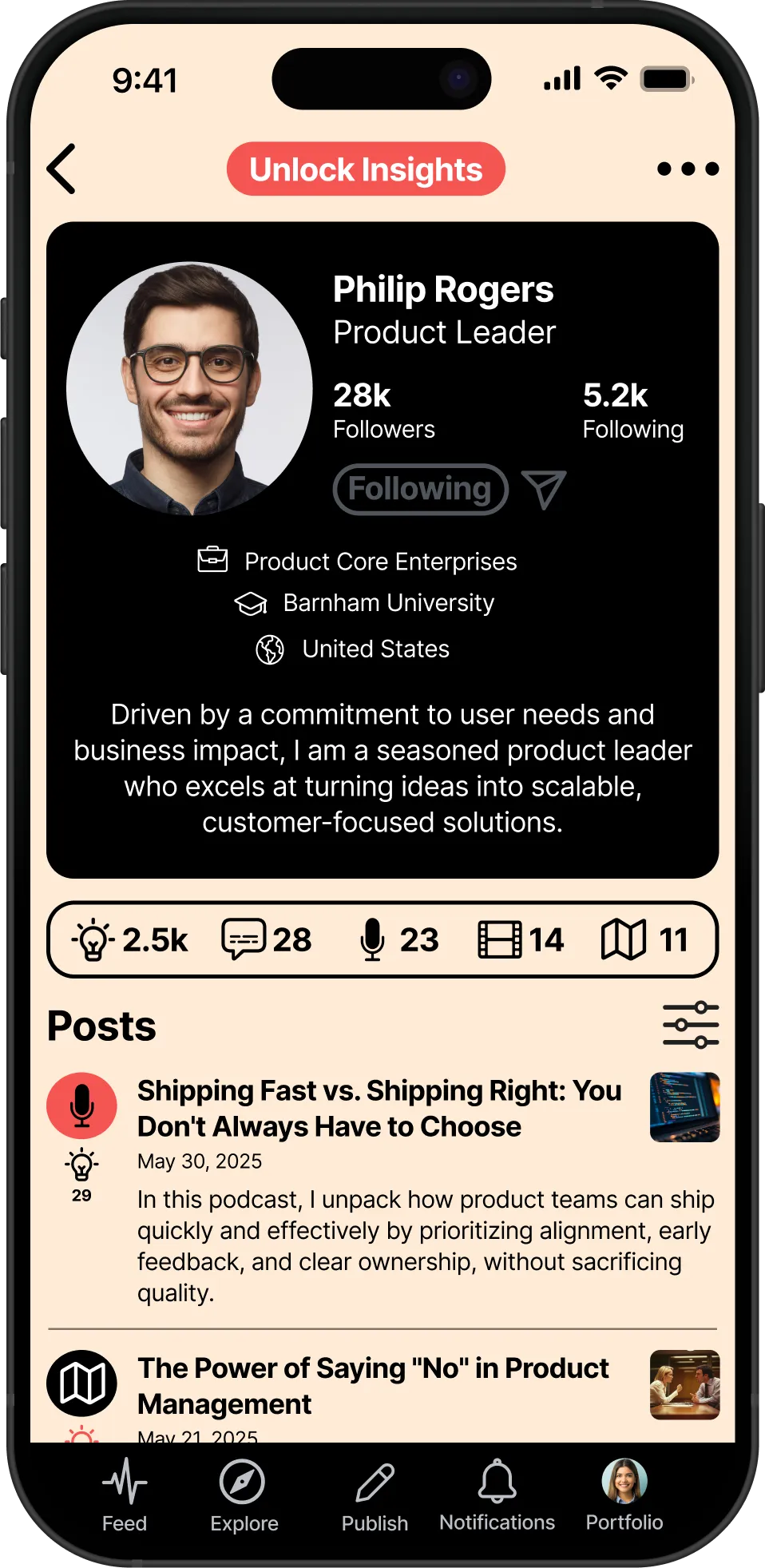 INSPO Profile Page