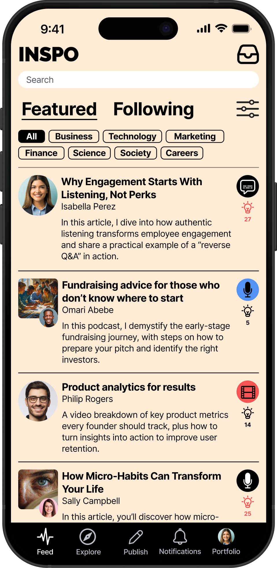 INSPO Newsfeed of Featured Posts