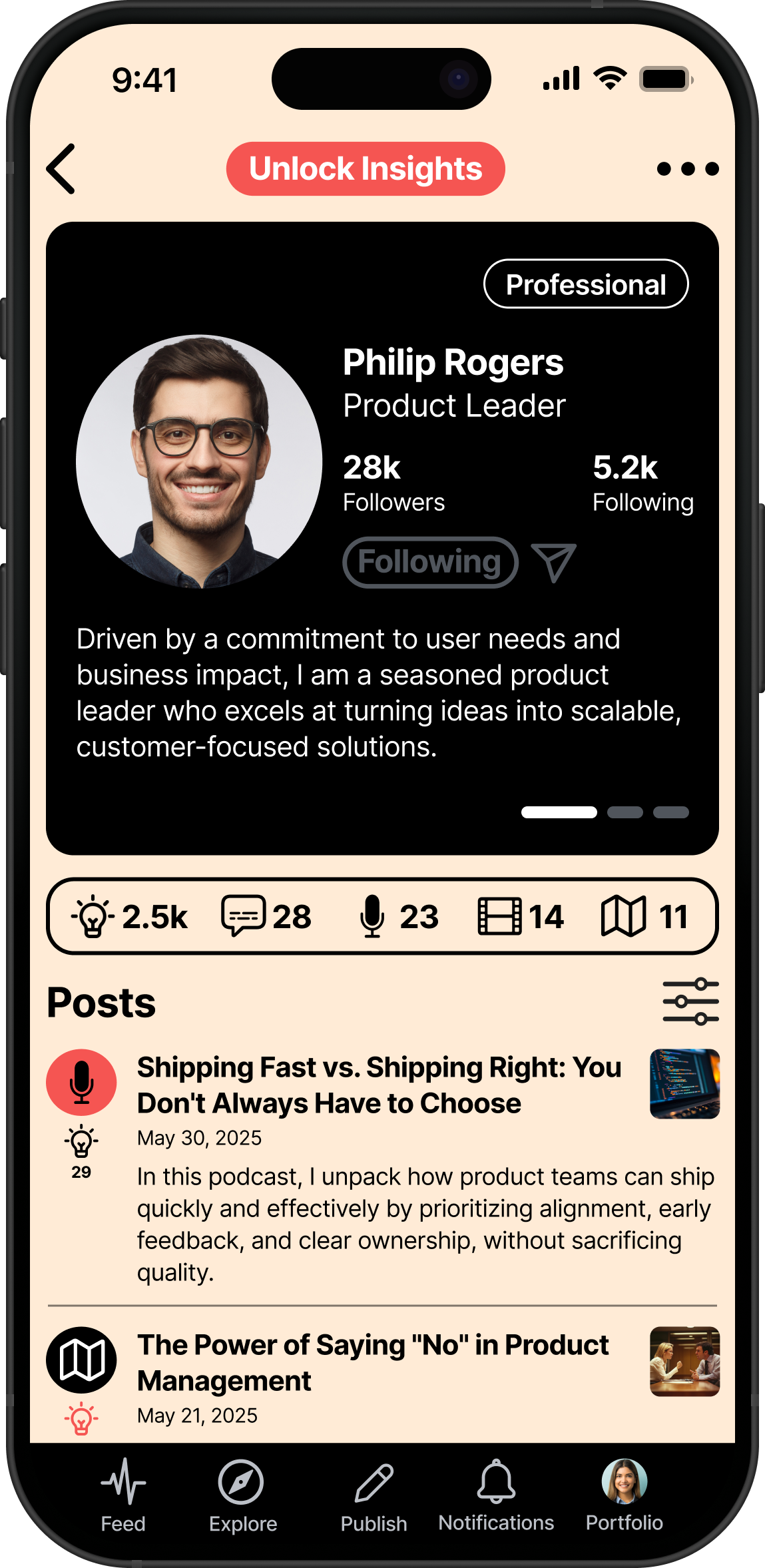 INSPO Profile View with Subscription