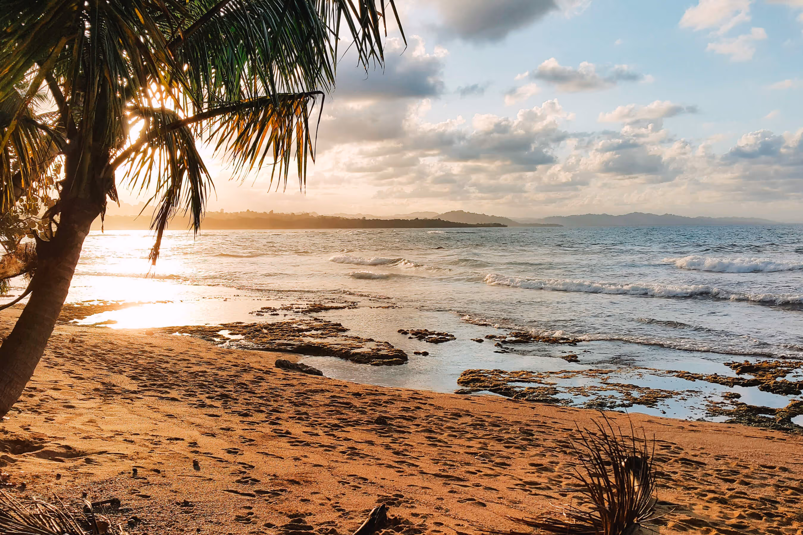 A scenic sunset at a beach in Costa Rica