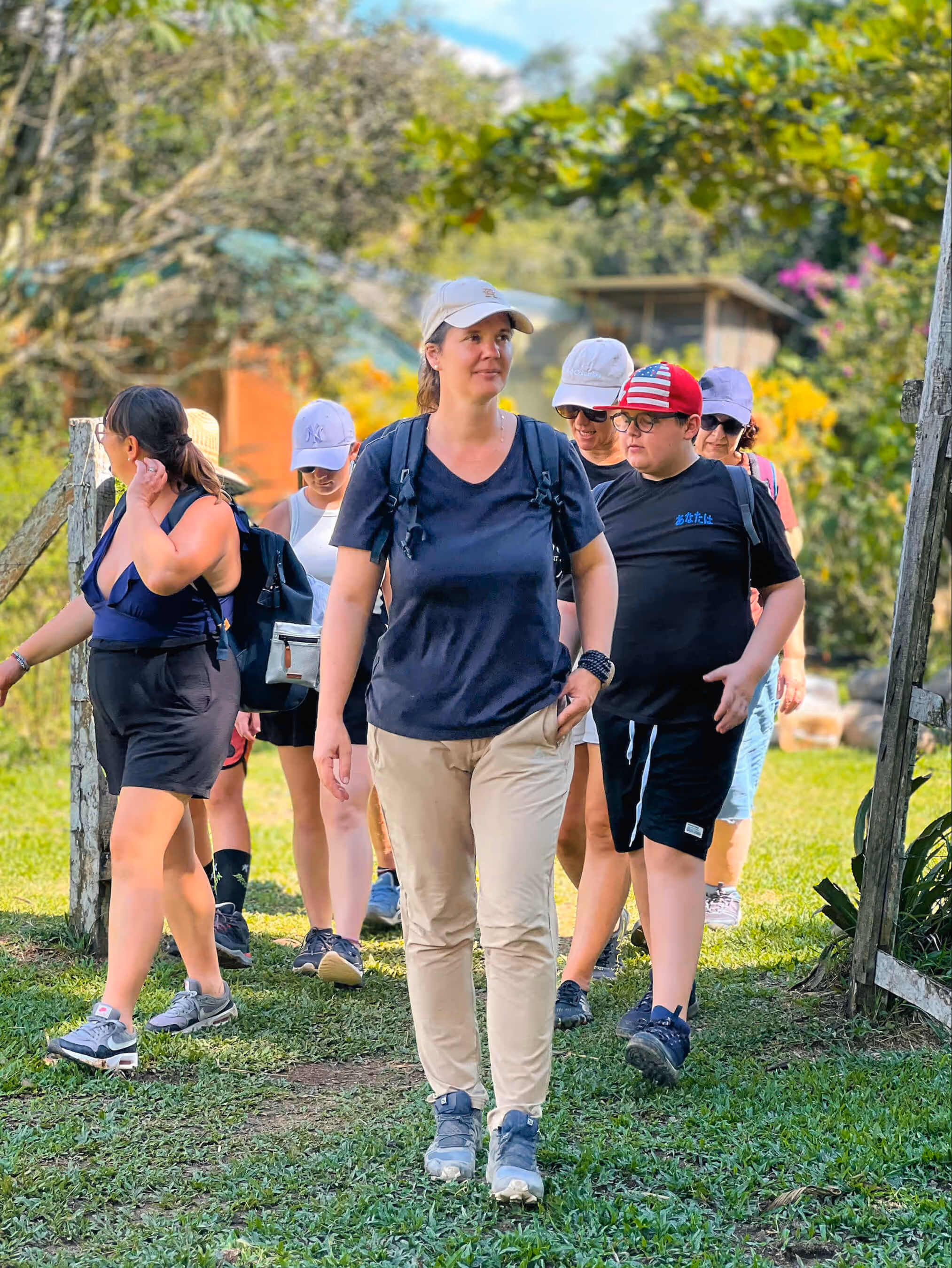 Tour guide and co-founder of Sticos Adventures Tamara Cortesi walking with her group. 
