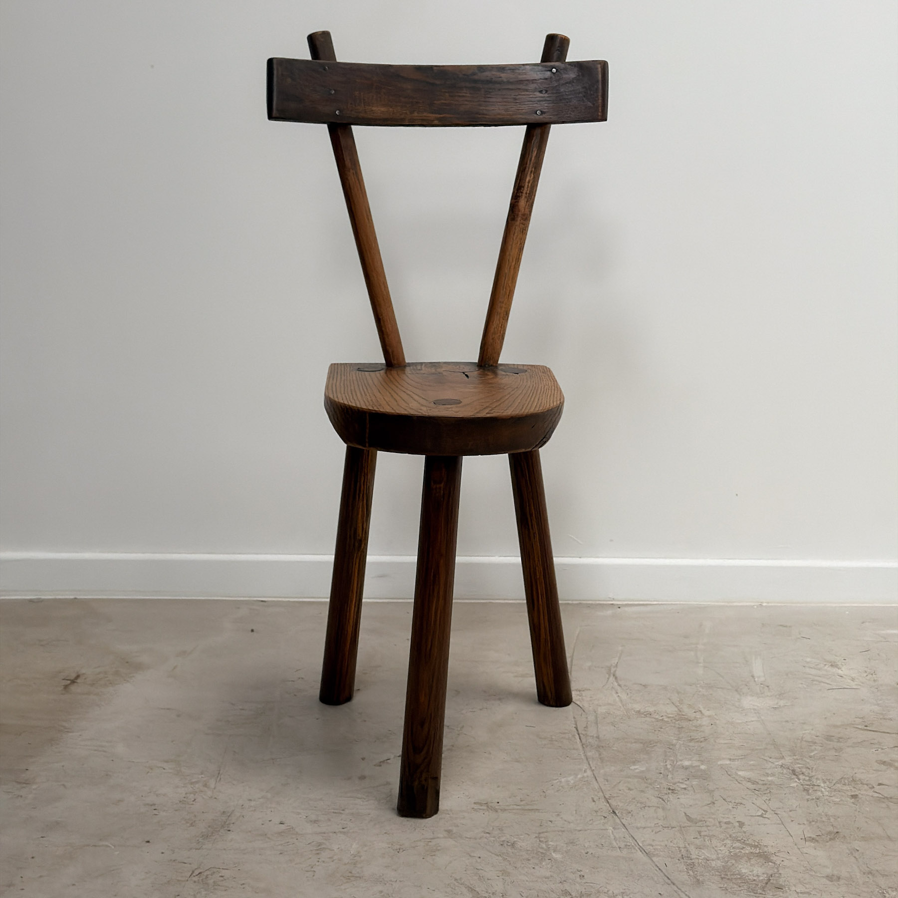 Rustic Tripod Oak Chair