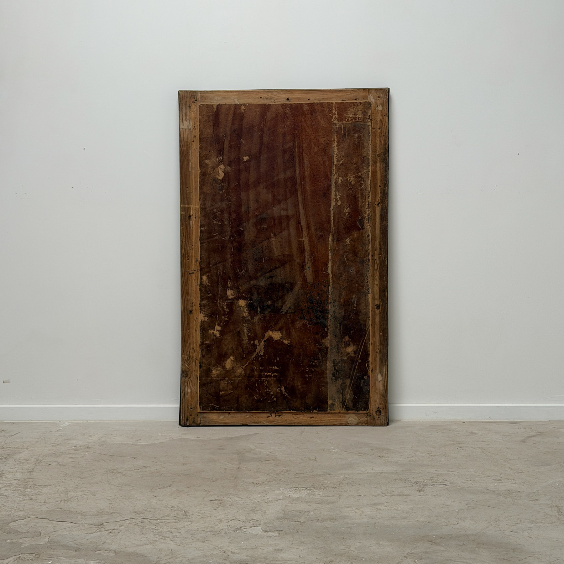 French Bistro Mirror in Brass and Mercury Glass