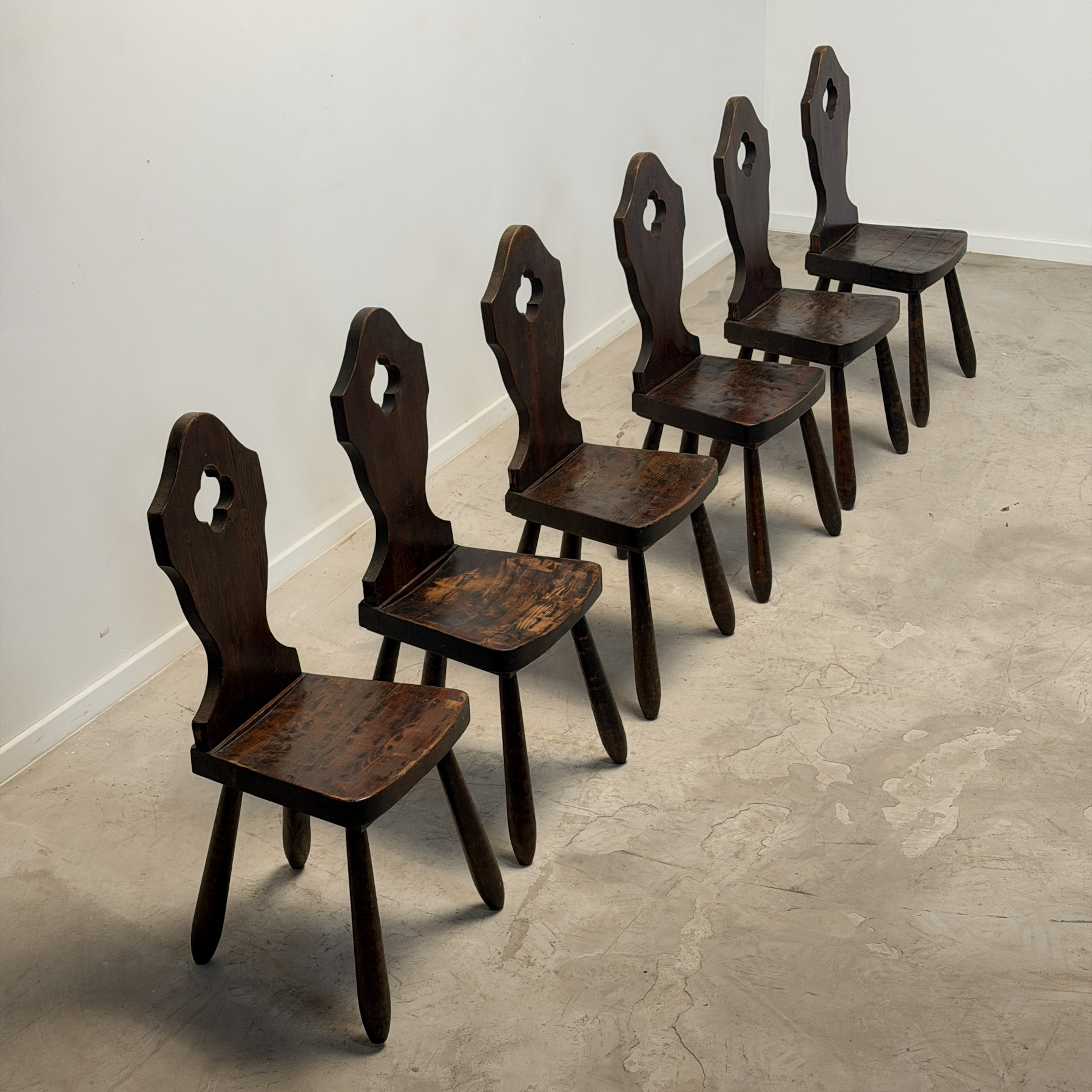 Set of Six Mountain Pine Chairs, 1960s