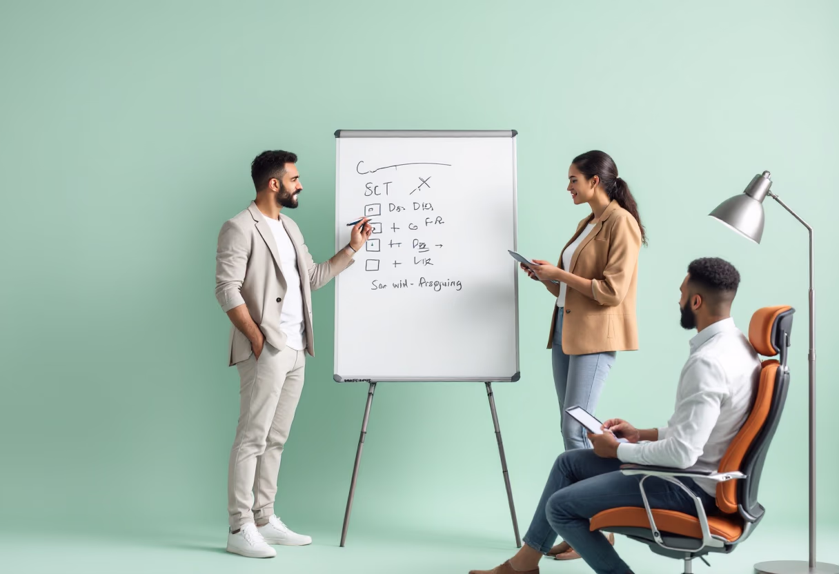 image of a coaching session in progress (for a personal coach & consultant)