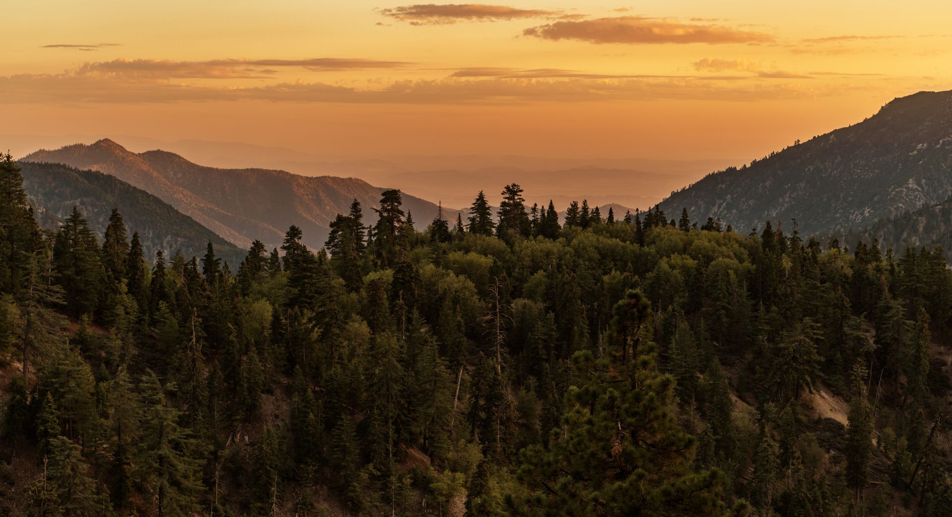 Scenic California San Bernardino National Forest Mountains Sunset
