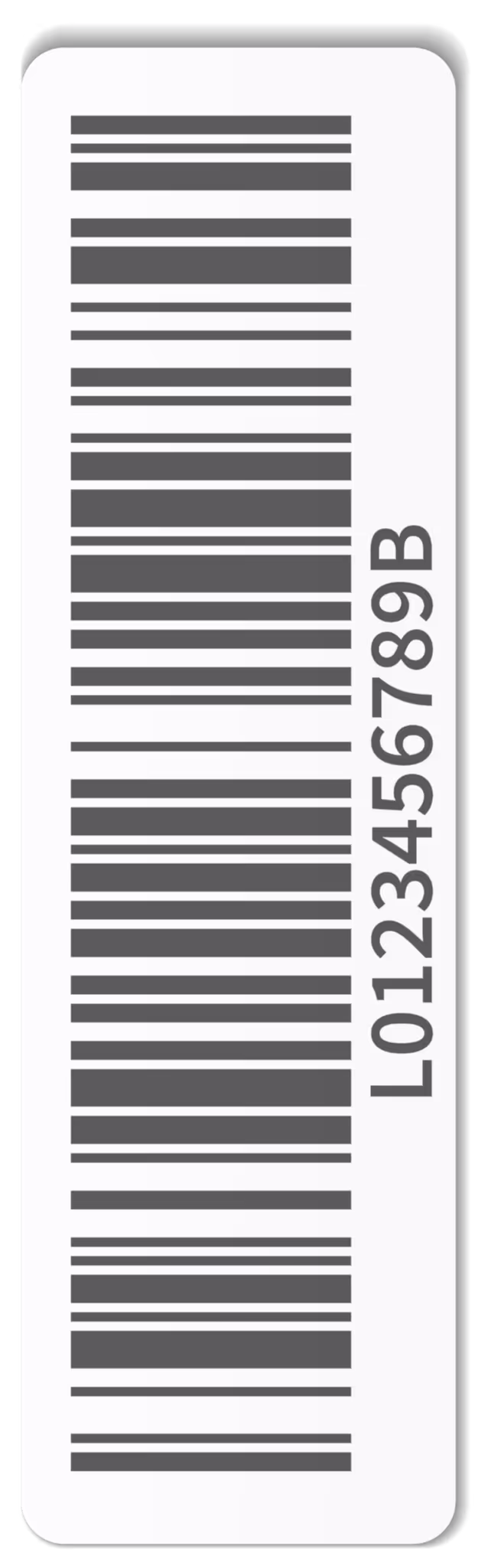 A barcode with a black and white background.