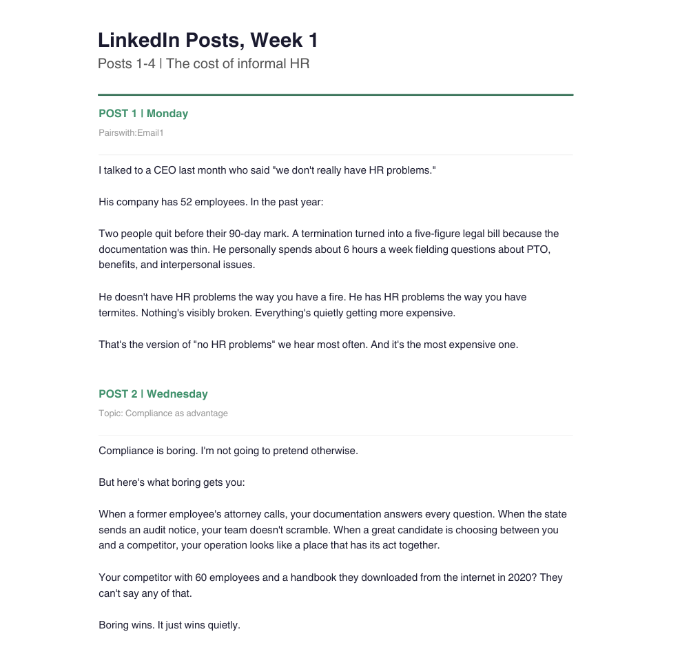 Linkedin Posts from Brooks Kits